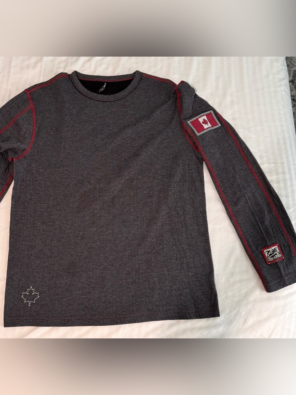 Alp N Rock Charcoal Long-Sleeve Top with Red Trim
